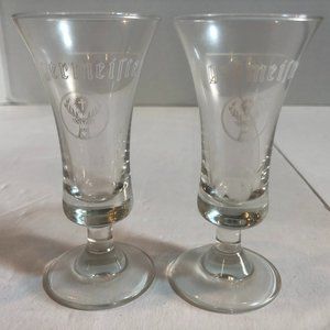 SET LOT of 2 Jagermeister Footed Stemmed Cordial Shot Glass #F43